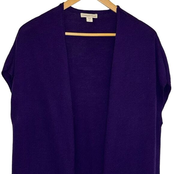 Coldwater Creek Women's Purple Open Front Cardigan Vest Topper Size Large - Picture 2 of 8